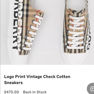 Burberry sneakers brand new only worn once.